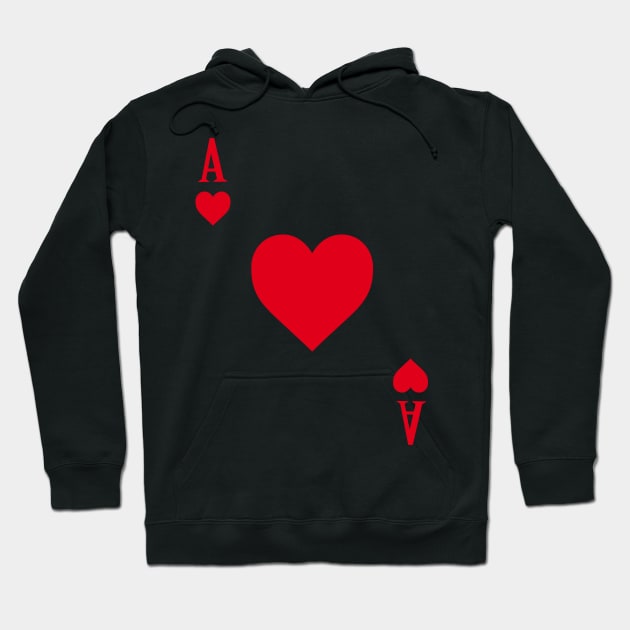 Ace of Hearts I 21 Casino Blackjack I Card Poker graphic Hoodie by biNutz